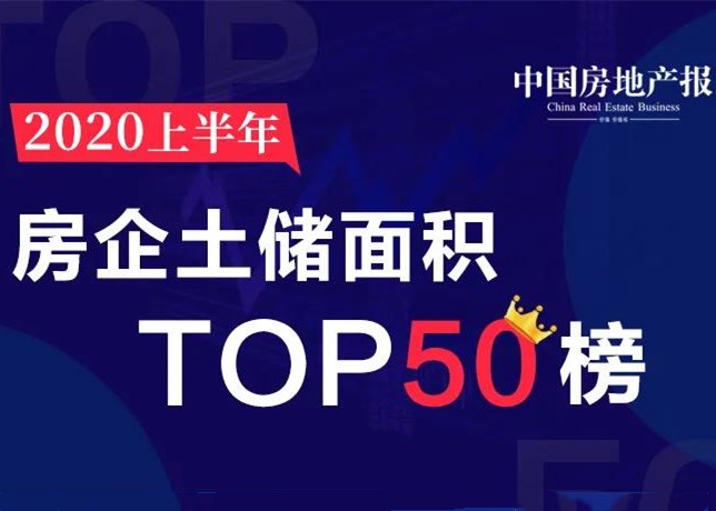 独家榜单丨TOP50房企2020上半年土储榜出炉：过亿平方米有4家